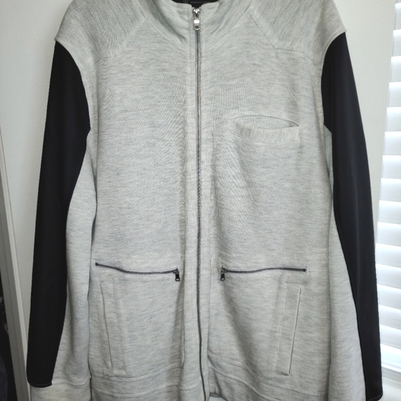 INC Gray with Leather arm detailing with sherpa - Picture 1 of 5